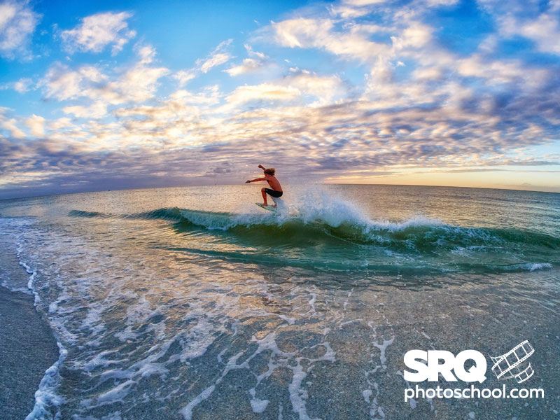 In this image I wanted to really highlight the sky and vastness of the Gulf as seen from Siesta Key for a skim board manufacturer and the Samyang fisheye was the perfect tool.